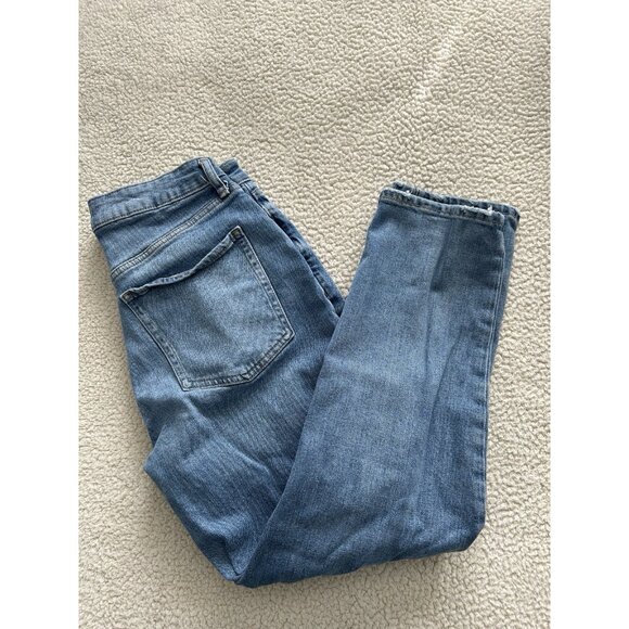 Old Navy Womens High Rise Curvy O.G. Straight Denim Cotton Blend Blue Jeans 10 - Picture 4 of 10